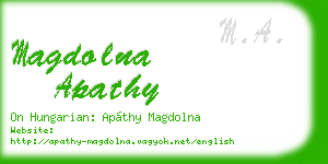 magdolna apathy business card